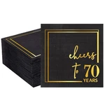 Quera Cheers To 70 Years Gold Foil Cocktail Napkins Paper Happy 65TH ... New. Price: $15.76.