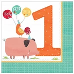 Barnyard Animals Farm Pig Rooster Kids 1ST Birthday Party Paper Luncheon Napkins New. Price: $15.99.