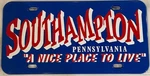Southampton Pa Nice Place Live Booster License Plate Township Bucks County Used. Price: $34.99.