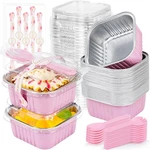 25PCS Mini Cake Pans With Lids, Zoxilen 5OZ/150ML Loaf Oz, Pink Square New. Price: $14.76.