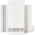 Elegant Disposable Hand Towels, 100 Count, Silver & White New. Price: $31.99.