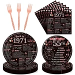 Birthday Decorations Women, 96PCS 55TH Party Plates Napkins And Forks ... New. Price: $25.16.