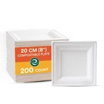 Eco Soul 8" Compostable Disposable Paper Plates 200 Pack Food Safe New. Price: $52.81.