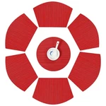 7 Pcs Red Round Table Placemats Wedge Shaped Centerpiece Washable Decor New. Price: $31.69.