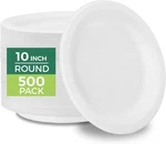 Freshware Paper Plates Disposable 10" Plate, 500-PACK, Biodegradable Sugarca New. Price: $87.99.