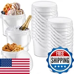 Funnymoom 20 Pack 48 Oz White Buckets With Lid Plastic Ice Cream New. Price: $52.12.