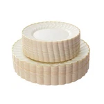 Lullaby 60PCS Ivory Scalloped Plastic Plates With Gold Rim, Disposable Elegan... New. Price: $46.22.