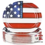 50PCS American Flag Patriotic Oval Plates - 4TH Of July Party New. Price: $32.14.