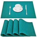 Giverare Placemats Set Of 4, Heat-resistant Woven 12 X 18 Inches, Turquoise New. Price: $11.90.