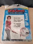 Kwik Covers 60" Round Table White Plastic Elastic Disposable Reusable X 5 New. Price: $35.00.