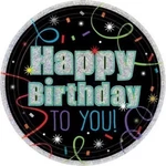Amscan Brilliant Birthday Prismatic Round Plates Party Supplies, 7", Multicolor New. Price: $12.99.