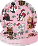 25PCS Christmas Paper Plates - 7 Inch Pink Mistletoe And Cat Disposable New. Price: $17.61.