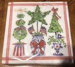 Celebrate Home Patriotic Paper Beverage Napkins Topiaries New 40 Package. Price: $11.00.