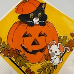 46 Luncheon Napkins American Greetings Halloween Cat Pumpkin Mouse Nos + Open. Price: $28.00.