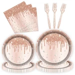 96 Pcs Champagne Silver Plates And Napkins Party Supplies, 9, New. Price: $14.69.