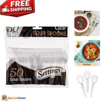 Space-saving 50 Count Heavyweight Clear Disposable Soup Spoons For Daily Use New. Price: $20.99.