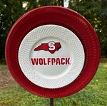 Recycled/repurposed Nc State Wolfpack Collegiate Plate Ceramic Football Yard Art New. Price: $20.00.