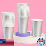 Xo, Fetti Silver Iridescent Shimmer Paper Cups 50 Pcs 12 Oz New. Price: $51.01.