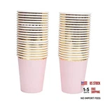 Geeklife Gold Paper Cups With Metallic Border Disposable 40 Pink New. Price: $23.99.