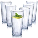 Hongboli Unbreakable Plastic Drinking Glasses,set Of 6, 20OZ Clear, New. Price: $21.72.