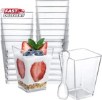 Shopday 5 Oz Plastic Dessert Cups 100 Pack Small Clear Square Parfait With New. Price: $33.78.