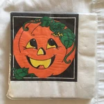 Vintage Package Of Amscan Halloween Paper Napkins Pumpkin Used. Price: $11.25.