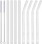 Alink Glass Smoothie Straws, 10" X Long Reusable Clear Wide, New. Price: $11.58.