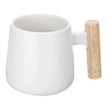 Ceramic Coffee Mug 12.85 Oz Simple Wooden Handle Large Tea Cup White New. Price: $21.54.