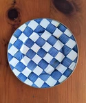 Mackenzie Childs Enamel Royal Check 8 Inch Salad/dessert Plates. Set Of Four New. Price: $239.99.