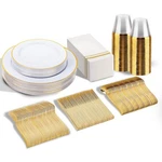 Sut 175 Pcs Plastic Plates, Pieces Disposable Heavy Duty For 25 Guests, W... New. Price: $50.22.