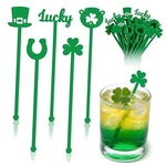 Chengu 50 Pcs 6 Inches Patrick Day Drink Stirrers Green Plastic Cocktail New. Price: $23.45.