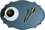 Double-texture Faux Leather Oval Placemats Set Of 16.9 11.8, Blue New. Price: $37.35.