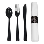 Party Essentials Pre Rolled Silverware 25 Units, Spoons/forks/knives Black New. Price: $28.45.