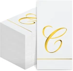 Pasimy 100 Pcs Initial Napkins Monogram Guest Gold Letter Paper Towels New. Price: $36.18.