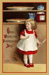 15673.WALL Decor Poster.interior Art.thanksgiving Postcard Little Girl Dress Pie New. Price: $21.00.