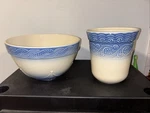 Longaberger American Craft Originals 9.5" Bowl Ivory Blue Collector's Series Used. Price: $68.00.