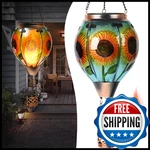 Hot Air Balloon Solar - Sunflower Glass Lantern, Simulated Flickering & New. Price: $56.02.