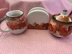 Nantucket Home Creamer, Sugar Bowl & Napkin Holders Autumn Leaves Euc Free Ship Used. Price: $29.95.