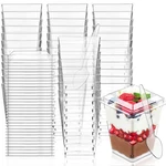 Kucoele 100 Pack 5 Oz Plastic Dessert Cups With Lids And Spoons, Clear Parfait New. Price: $39.39.