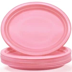 50 Count Pink Plastic Plates Disposiable 10" X 12" Oval For Birth... New. Price: $35.51.