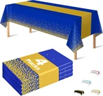 4 Pack Disposable Plastic Table Cloths For Parties,royal Blue And Gold Rectangle New. Price: $18.99.