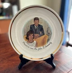 President And Mrs. John F. Kennedy 9" Round Plate Used. Price: $15.99.