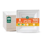 Compostable Paper Plates 8 Inch, 100 Pack Heavy Duty Disposable Square Plat... New. Price: $36.75.