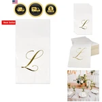 100 Gold Monogram Guest Napkins Letter Disposable Paper Pack Elegant Metall... New. Price: $33.59.