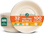 100 Pack Eco Soul 32OZ Compostable Disposable Soup/salad Bowls New. Price: $29.99.