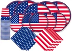 American Flag Patriotic Party Supplies Disposable Napkins Paper Plates And New. Price: $40.08.