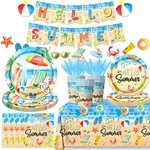 Hello Summer Party Decorations 142PCS Beach Pool Plates Napkins Birthday New. Price: $33.44.
