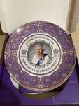 Her Majesty Qe Ii Commemorative Plate Purple And Gold 8 Used. Price: $25.00.