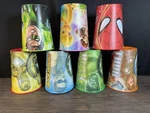 7 Plastic 16OZ Cups Hallmark- Dc Spiderman Disney Tinkerbell Marvel Avengers Used. Price: $11.95.