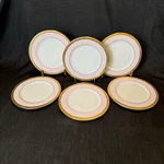 Mary Kay China 40TH Anniversary Bread Plate Set Of Pink Rim Gold Band 6.5" Used. Price: $48.00.